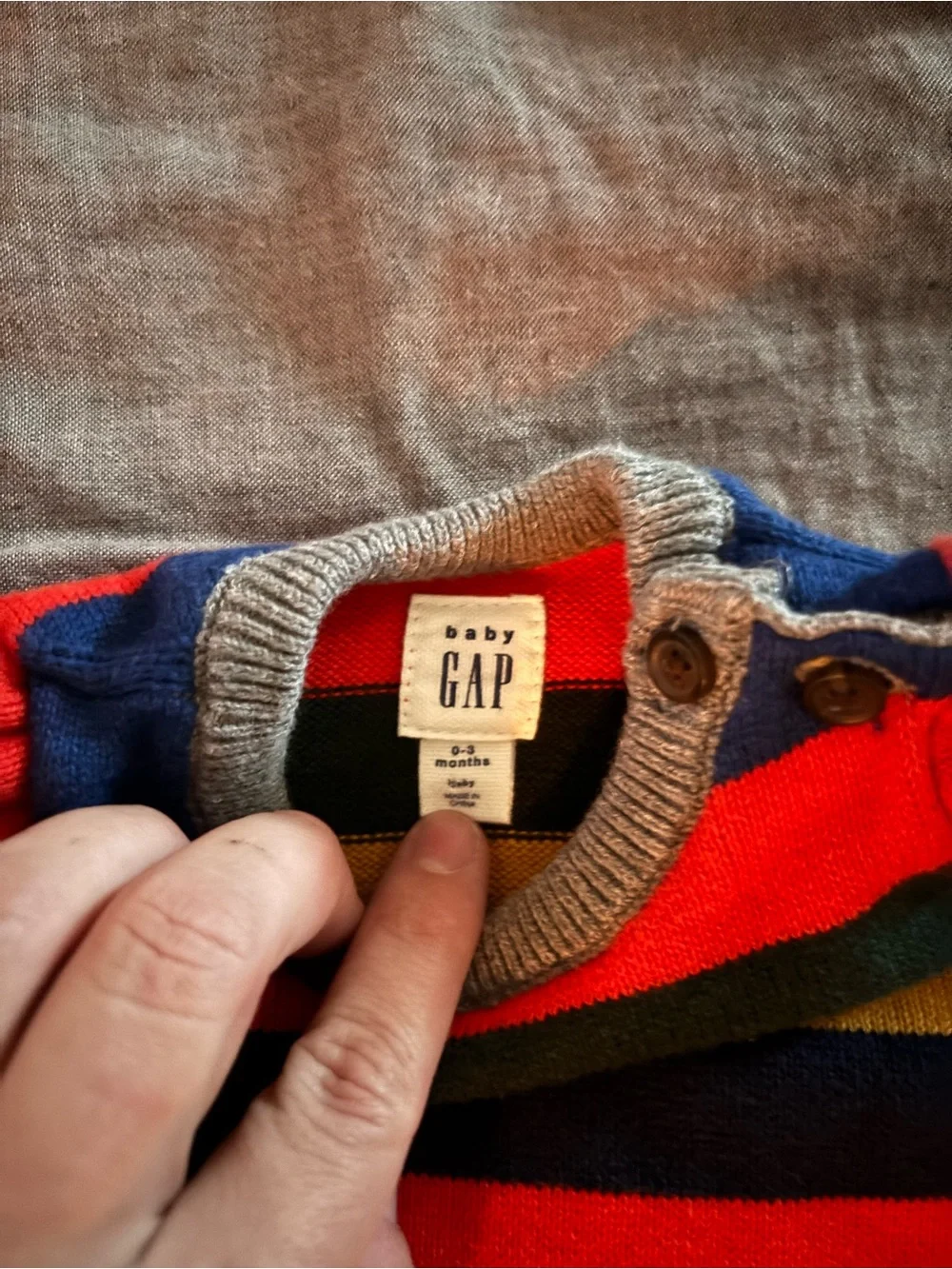 GAP Rainbow Striped Knit One-Piece - Red, Yellow, Green, Blue, Black, White